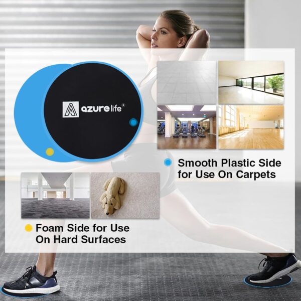 Exercise Core Sliders, Dual Sided Exercise Gliding Discs Use on Carpet or Hardwood Floors, Light and Portable, Perfect for Abdominal&Core Workouts - Image 2