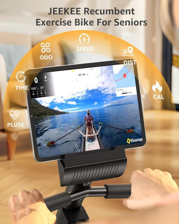 JEEKEE Recumbent Exercise Bike for Adults Seniors - Indoor Magnetic Cycling Fitness Equipment for Home Workout Black - Image 7