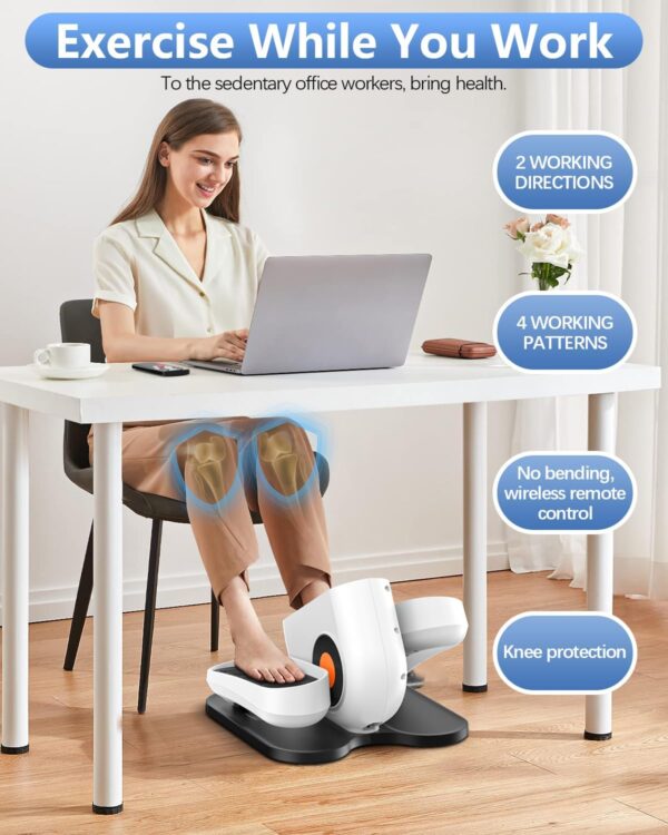 Under Desk Elliptical Machine, Electric Ellipse Leg Exerciser While Sitting for Seniors Adults, Leg Ercise Pro, Leg Exerciser While Sitting, Home Use Seated Ellipse Leg Exerciser - Image 6
