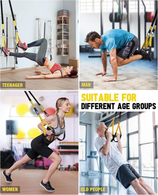 Home Resistance Training Kit, Resistance Trainer Fitness Straps for Full Body Workout, Bodyweight Resistance Bands with Handles, Door Anchor, Heavy Duty Exercise Bands for Home Gym Workout Equipment - Image 6