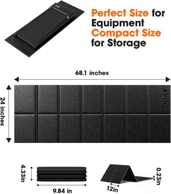 Treadmill Walking Pad Mat for Carpet Floors 68x24,1/4“Thick Treadmill Mat for Hardwood Floors,Mat for Under Treadmill/Exercise Bike on Carpet,Foldable Exercise Equipment Mat,Noise Shock Absorption - Image 7