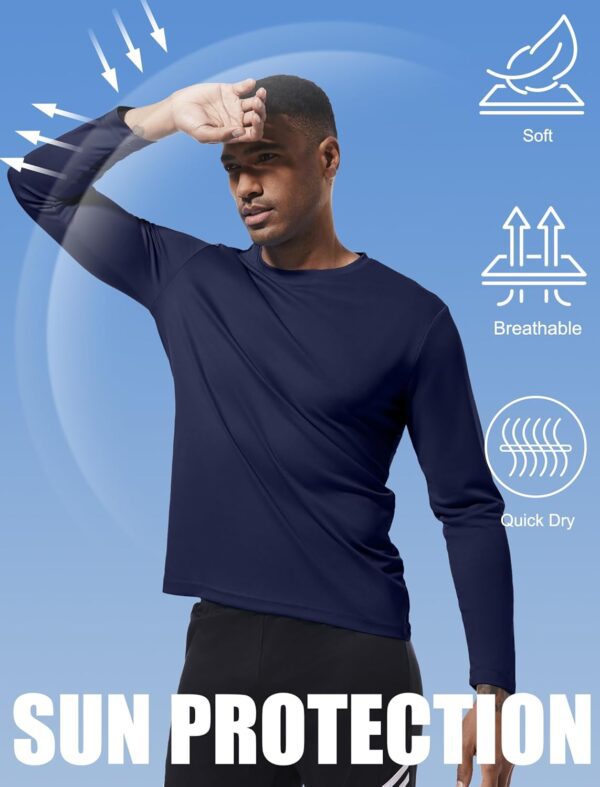 OYGSieg 6 Pack Long Sleeve Shirts for Men Moisture Wicking UPF SPF Sun Protection Tee Shirts Workout T Shirts Casual - Image 5