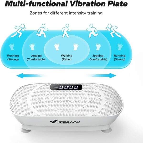 MERACH Vibration Plate Exercise Machine, Whole Body Workout Equipment for Women, Bluetooth and Silicone Pedal, Vibration Plate for Lymphatic Drainage, Vibrate Fitness Platform for Weight Loss - Image 4
