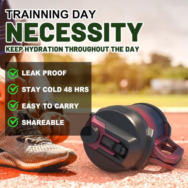 1 gallon water jug, 128 oz Large Insulated Stainless Steel Sports Water Jug, Large Triple Wall Vacuum Insulation Water Bottle-Keeps Cold up to 48 Hrs-Sweat Proof, for Gym, Hiking & Camping - Image 5