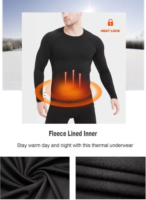4/5 Pack Thermal Compression Shirts for Men Long Sleeve Running Gear Undershirt Base Layer for Winter Cold Weather - Image 2