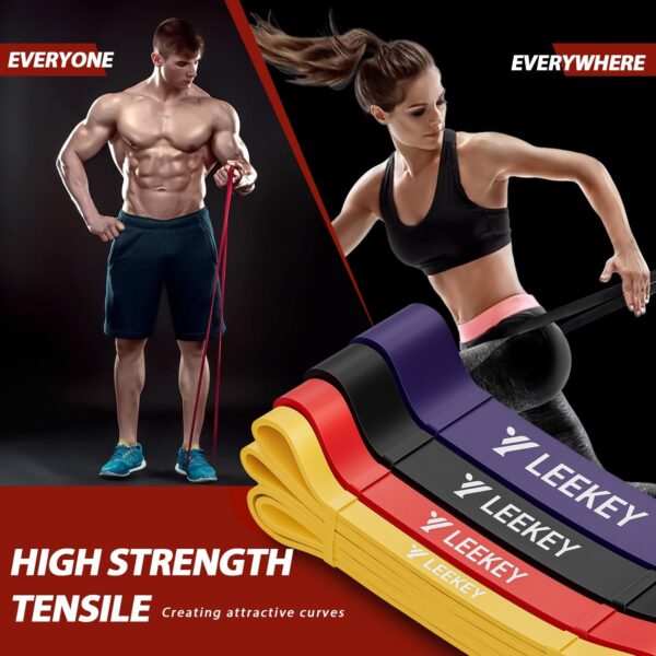 LEEKEY Resistance Bands, Exercise Bands Pull Up Assist Bands - Workout Bands Set - Mobility Band Powerlifting Bands for Men and Women Fitness Training, Physical Therapy,Home Workouts - Image 4