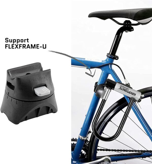 Kryptonite Kryptolok Standard Bike U-Lock with Cable, Heavy Duty Anti-Theft Bicycle U Lock, 12.7mm Shackle and 10mm x 4ft Length Security Cable with Mounting Bracket and Keys - Image 4