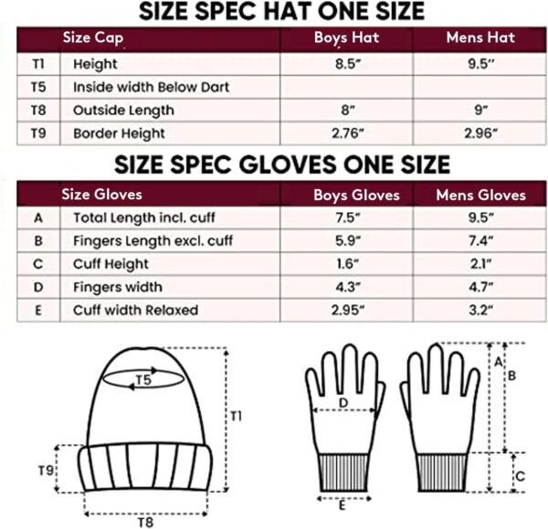 Ultra Game Adult's Unisex NBA Official Super Soft Winter Beanie Knit Hat with Extra Warm Touch Screen Gloves - Image 5