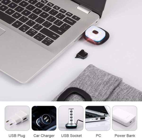 YunTuo LED Beanie with The Light, Unisex USB Rechargeable Headlamp Winter Knitted Cap Gifts for Men Dad Husband Him - Image 3