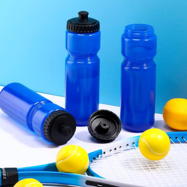 12 Pack 25 Oz Sports Water Bottles, Plastic, Blue, Reusable, Leakproof, Lightweight, BPA Free, for Travelling, Yoga, Cycling, Fishing, Basketball, Hiking - Image 3