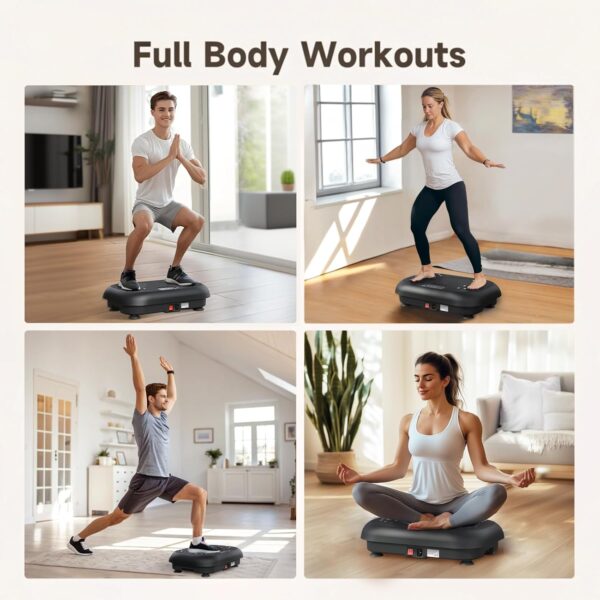 Vibration Plate Exercise Machine - Vibration Plate for Lymphatic Drainage, Whole Body Workout Equipment for Women Men Power Shaping Waver Vibrating Board at Home Gym Fitness Platform - Image 7
