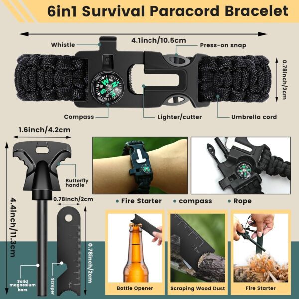Survival kit,16 in 1 Professional Survival Gear Tool kit, Camping Gear, Camping Essentials, for Father's Day, Christmas, Hiking, Hunting - Image 5