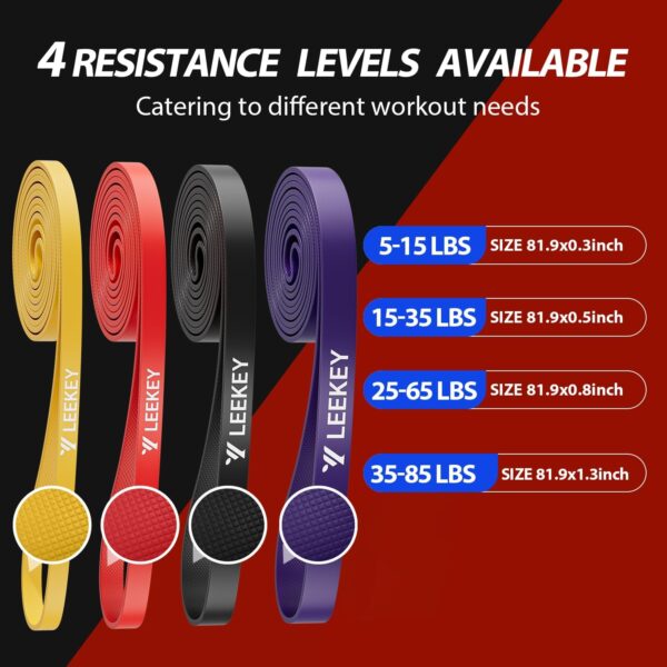 LEEKEY Resistance Bands, Exercise Bands Pull Up Assist Bands - Workout Bands Set - Mobility Band Powerlifting Bands for Men and Women Fitness Training, Physical Therapy,Home Workouts - Image 3