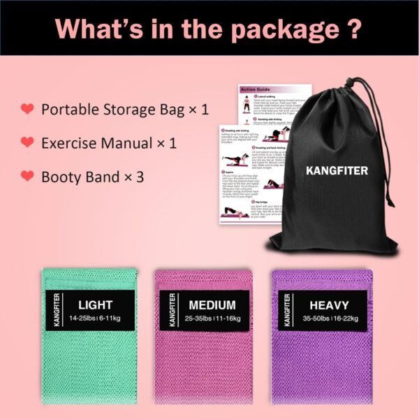 Non-Slip Fabric Resistance Bands for Working Out, Loop Exercise Bands for Booty Leg, Butt, Glute, Stretch Workout Bands for Women & Men, Hip Elastic Bands for Home Gym Fitness, Yoga, Pilates - Image 7