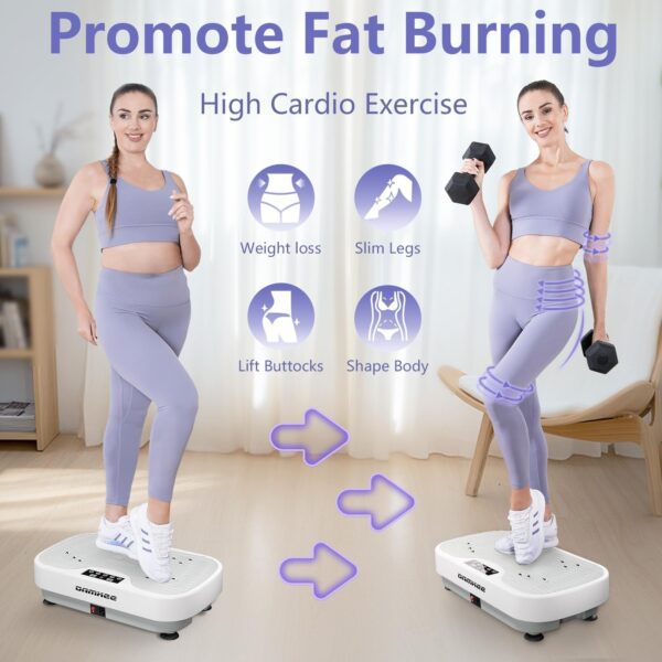 Vibration Plate Exercise Machine, Vibration Plate for Lymphatic Drainage, 9 Modes Whole Body Workout Vibrating Fitness Platform for Weight Loss & Shaping, Wellness - Home Gym Equipment - Image 2