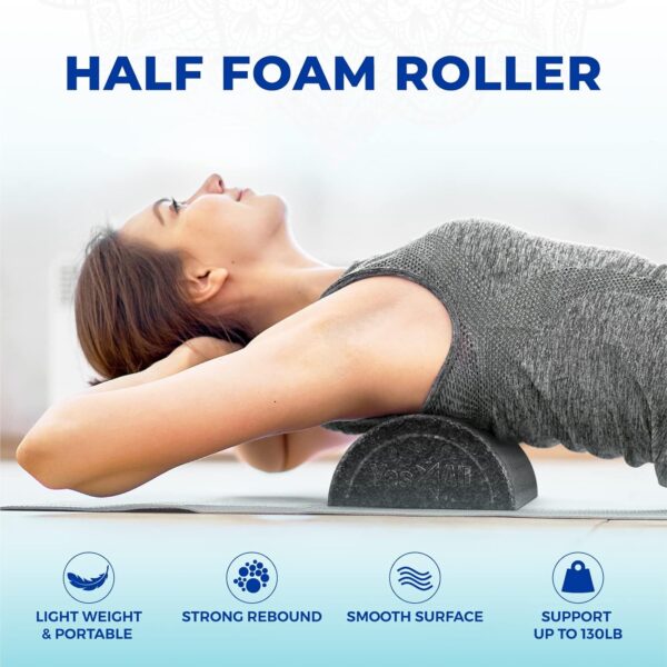 Yes4All High Density Half Round Foam Roller Support Pain Relieved, Physical Therapy, Back, Leg and Muscle Restoration, 12", 18", 24", 36" - Image 2