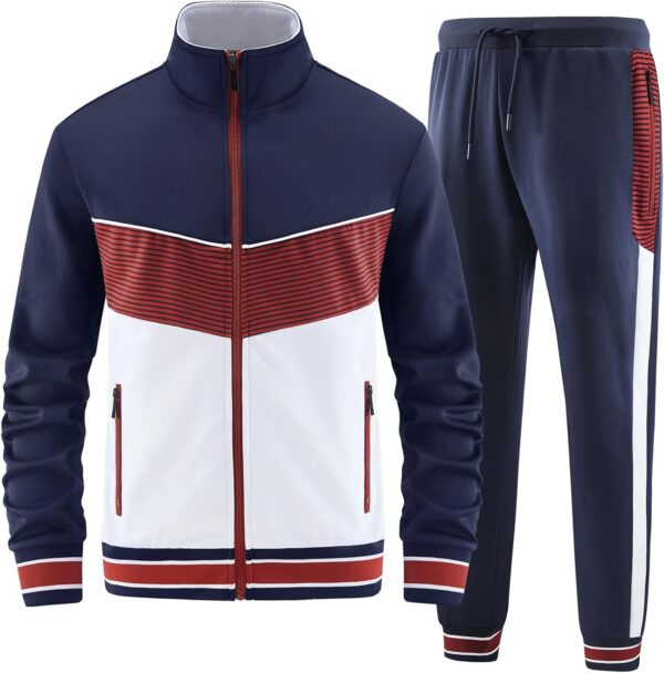 ANOTWENER Men's Casual 2 Piece Tracksuit Sets Long Sleeve Full Zip Jacket and Sweatpants Sport Outfits Sweatsuits