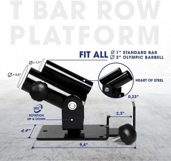 Yes4All T Bar Row Platform, Landmine Attachment for Barbell fits 1” Standard Bar & 2” Olympic Bar, Landmine Handle T Row - Image 2