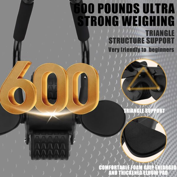 Uota Elbow Support Automatic Rebound Abdominal Wheel，Ab Roller for Abdominal Exercise Machine，Abs Workout Equipment，Dolly Core Strengthening Trainer Fitness Belly Training - Image 6