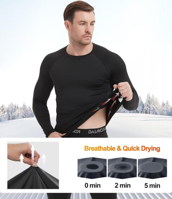 4/5 Pack Thermal Compression Shirts for Men Long Sleeve Running Gear Undershirt Base Layer for Winter Cold Weather - Image 3