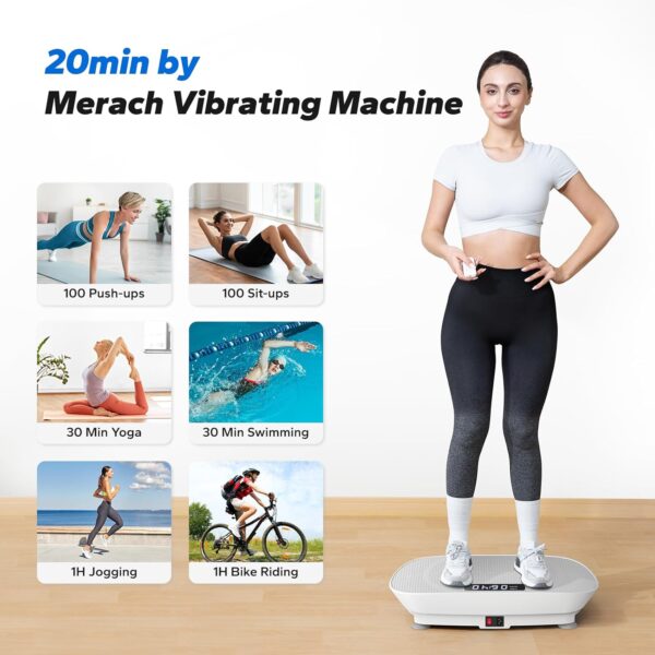 MERACH Vibration Plate Exercise Machine, Whole Body Workout Equipment for Women, Bluetooth and Silicone Pedal, Vibration Plate for Lymphatic Drainage, Vibrate Fitness Platform for Weight Loss - Image 5