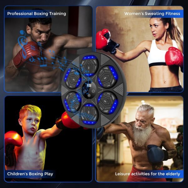 Music Boxing Machine, Boxing Wall Mount Machine for Kids Adult, Bluetooth Smart Boxing Traineing Machine with Boxing Gloves, Boxing Workout Equipment Target for Home, Office, Gym (Upgrade) - Image 5