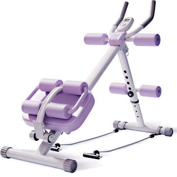 Multifunctional Ab Workout Equipment, Adjustable Ab ＆ Sit Up Machine for Stomach Workout, Ab Exercise Bench Crunch Machine for Core Abdomen, Foldable Abdominal Trainer for Home Gym