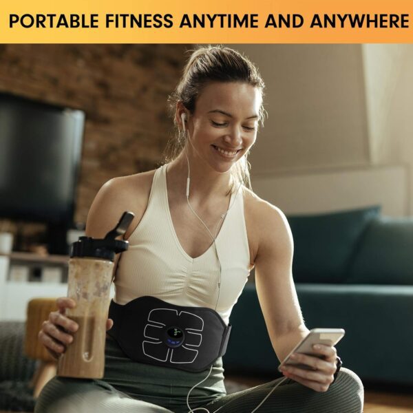 MarCoolTrip MZ ABS Stimulator,Ab Machine,Abdominal Toning Belt Workout Portable Ab Stimulator Home Office Fitness Workout Equipment for Abdomen Black - Image 2