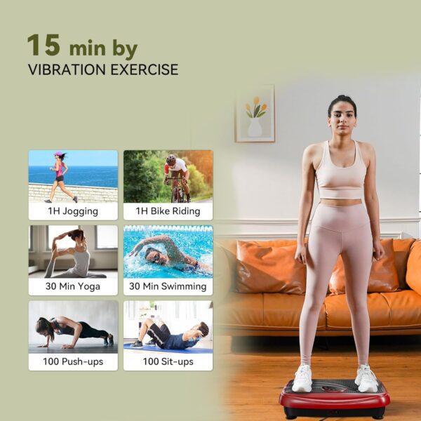 UCIN Vibration Plate Exercise Machine, Vibration Plate for Lymphatic Drainage, 10 Preset Mode & Manual Mode Vibration Plate for Weight Loss, Home Gym Exercise Equipment w/Pilates Ball - Image 5
