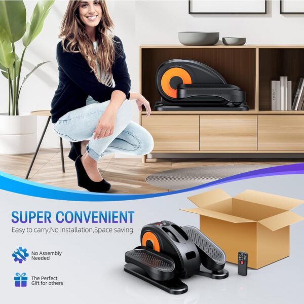 Under Desk Elliptical Machine, Ellipse Leg Exerciser for Seniors Fully Assembled, Quiet & Portable Electric Seated Pedal Exerciser with Remote Control & 12 Adjustable Speeds - Image 7