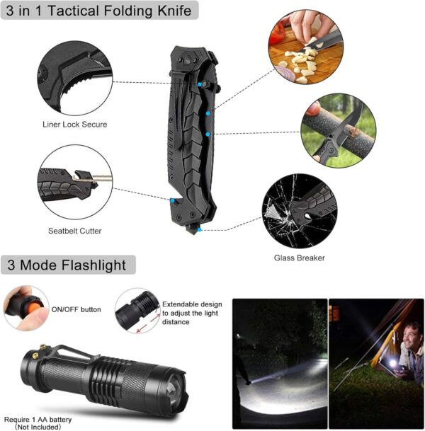 Survival Kit 232 pcs Professional Survival Gear Emergency Tactical First Aid Kit Outdoor Trauma Bag for Men Women Adventure Camping Hiking Hunting - Image 3