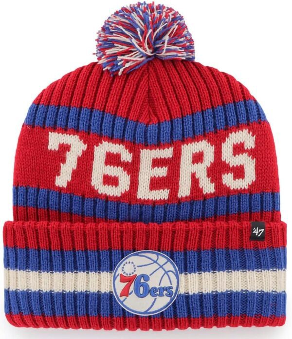 47 NBA Unisex-Adult Team Color Officially Licensed Primary Logo Bering Sport Knit Cuffed Pom Beanie Cold Weather Hat