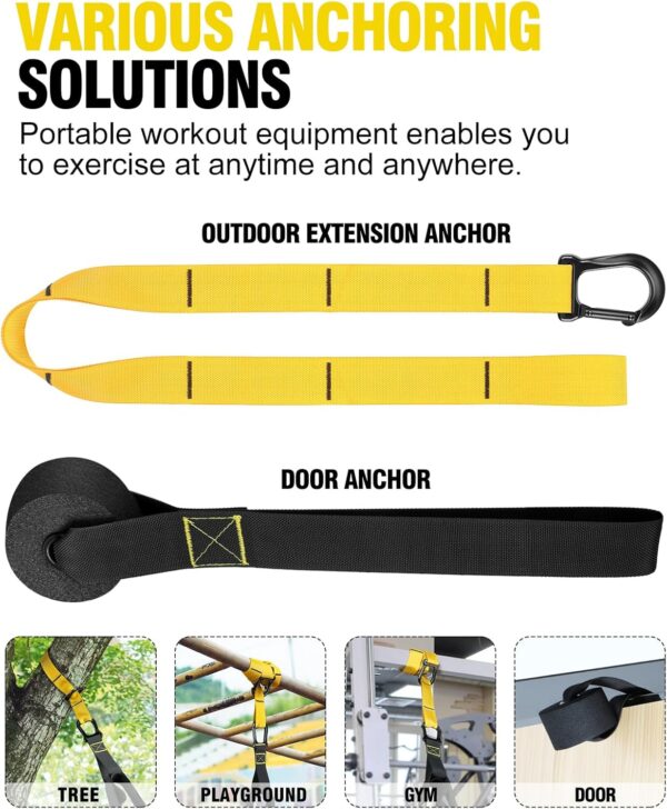 Home Resistance Training Kit, Resistance Trainer Fitness Straps for Full Body Workout, Bodyweight Resistance Bands with Handles, Door Anchor, Heavy Duty Exercise Bands for Home Gym Workout Equipment - Image 5