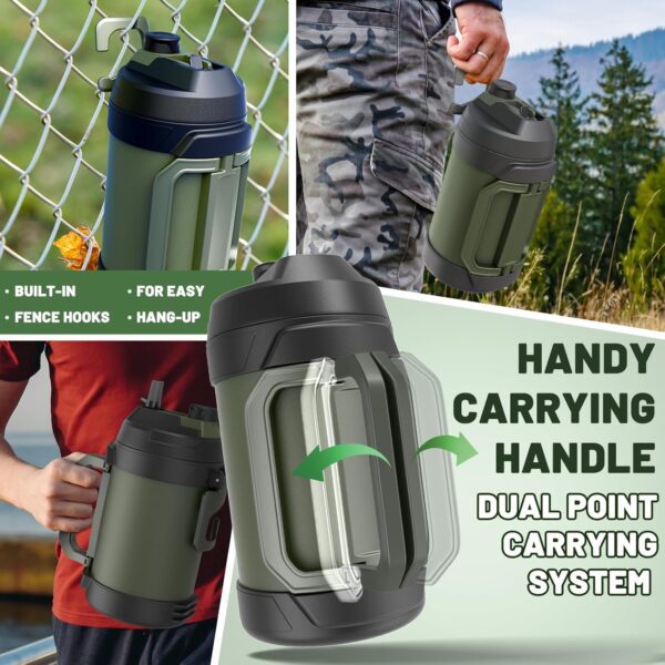 1 gallon water jug, 128 oz Large Insulated Stainless Steel Sports Water Jug, Large Triple Wall Vacuum Insulation Water Bottle-Keeps Cold up to 48 Hrs-Sweat Proof, for Gym, Hiking & Camping - Image 4
