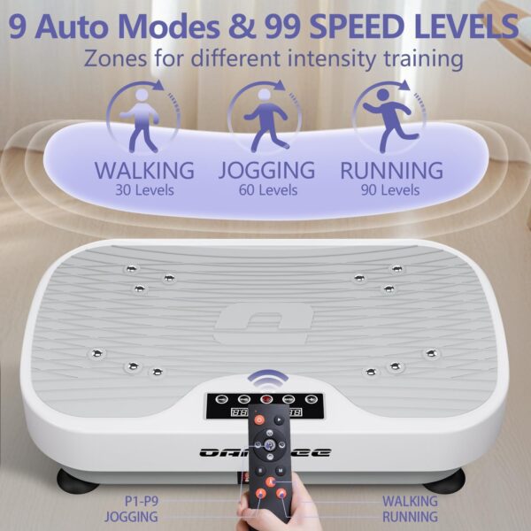 Vibration Plate Exercise Machine, Vibration Plate for Lymphatic Drainage, 9 Modes Whole Body Workout Vibrating Fitness Platform for Weight Loss & Shaping, Wellness - Home Gym Equipment - Image 4