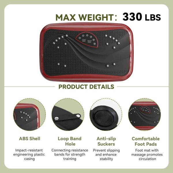 UCIN Vibration Plate Exercise Machine, Vibration Plate for Lymphatic Drainage, 10 Preset Mode & Manual Mode Vibration Plate for Weight Loss, Home Gym Exercise Equipment w/Pilates Ball - Image 4