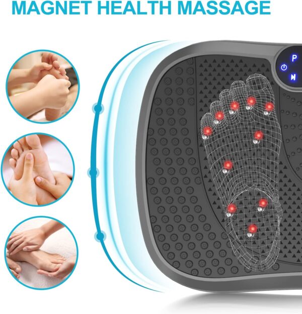 AXV Vibration Plate Fitness Platform Exercise Machine Vibrating Lymphatic Drainage Shaking Full Body Shaker Workout Vibrate Stand Shake Board Sport Gym for Weight Loss Fat Burner for Women Men - Image 4