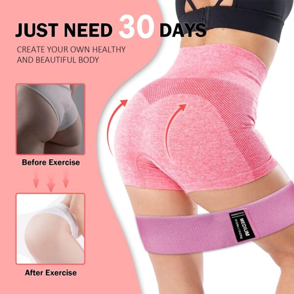Non-Slip Fabric Resistance Bands for Working Out, Loop Exercise Bands for Booty Leg, Butt, Glute, Stretch Workout Bands for Women & Men, Hip Elastic Bands for Home Gym Fitness, Yoga, Pilates - Image 6