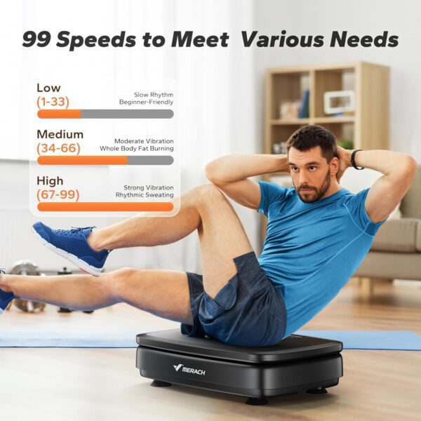 MERACH Vibration Plate Exercise Machine, Vibration Plate for Lymphatic Drainage, Vibrating Plate Exercise Machine for Women Men, Workout Equipment for Home - Image 3
