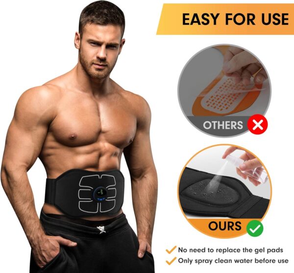 MarCoolTrip MZ ABS Stimulator,Ab Machine,Abdominal Toning Belt Workout Portable Ab Stimulator Home Office Fitness Workout Equipment for Abdomen Black - Image 4