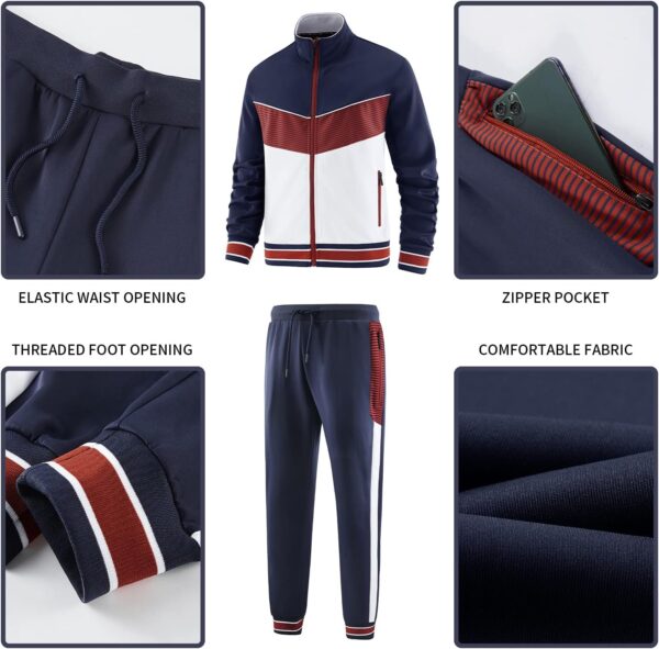 ANOTWENER Men's Casual 2 Piece Tracksuit Sets Long Sleeve Full Zip Jacket and Sweatpants Sport Outfits Sweatsuits - Image 4