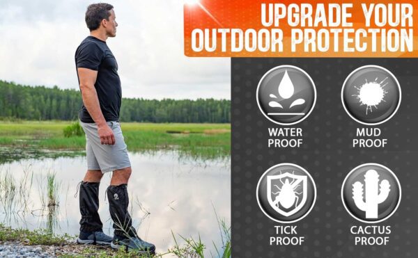 Pike Trail Waterproof Adjustable Leg Gaiters: for Hiking in Mud, Sand, and Snow - Hunting, Mountain Climbing, or Snowshoeing - Image 5