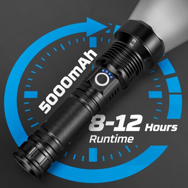 Rechargeable Flashlights 990,000 High Lumens - 2 Pack, Super Bright 12 Hours Long Life LED Flashlight with 5 Modes, High Powered Flash Light for Home, Outdoor - Image 3