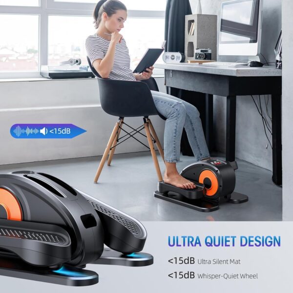 Under Desk Elliptical Machine, Ellipse Leg Exerciser for Seniors Fully Assembled, Quiet & Portable Electric Seated Pedal Exerciser with Remote Control & 12 Adjustable Speeds - Image 3