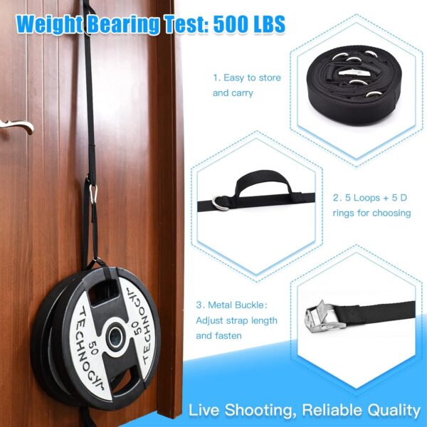 Brebebe Door Anchor Strap for Resistance Bands Exercises, Multi Point Anchor Gym Attachment for Home Fitness, Portable Door Band Resistance Workout Equipment, Easy to Install, Punch-Free, Nail-Free - Image 6