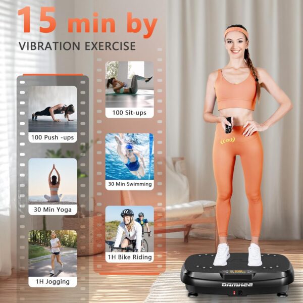 Vibration Plate Exercise Machine DamKee Vibration Plate for Lymphatic Drainage Vibration Plates for Weight Loss Workout Equipment Home Gym Full Body Vibrating Plate - Image 3
