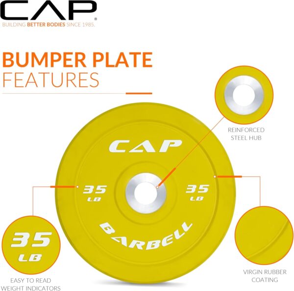 CAP Barbell Rubber Olympic Bumper Plate | Multiple Options/Colors - Image 3
