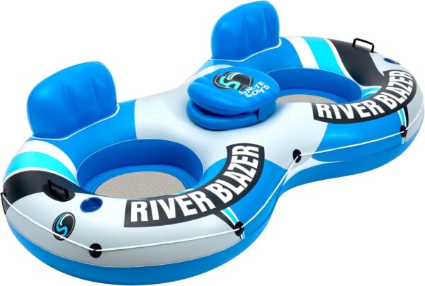 2024 New & Upgraded Sunlite Sports Heavy Duty River Tube Inflatable, Premium Water Float to Lounge Above Lake and River, Outdoor Water Raft Sport Fun, Recreational Use