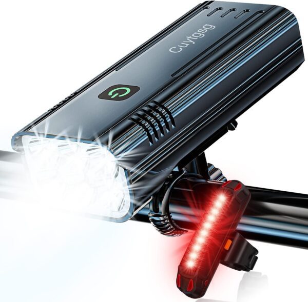 2025 New 6 LED 10000 Lumen Super Bright Bike Lights for Night Riding,360°Rotatable Bike Headlight,Bicycle Light-10 Modes,Runtime 36+ hrs,Upgrade Waterproof USB Rechargeable Bike Light,with Taillight - Image 8