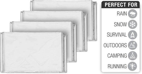 Swiss Safe 10 Pack Mylar Emergency Blankets for Survival - Compact & Insulated for Cold Weather - Designed for NASA, Outdoor, Running, Camping, Survival, First Aid Car Kit - Silver, 10 Pack - Image 3